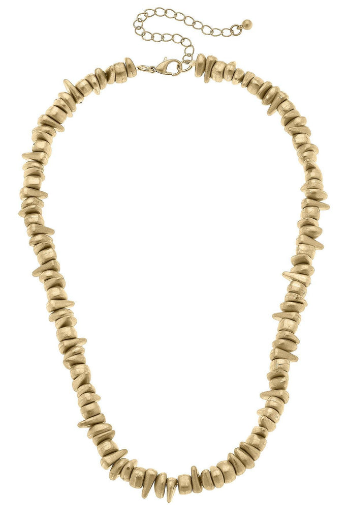 Lagos Mini Molten Necklace in Worn Gold - Canvas Style