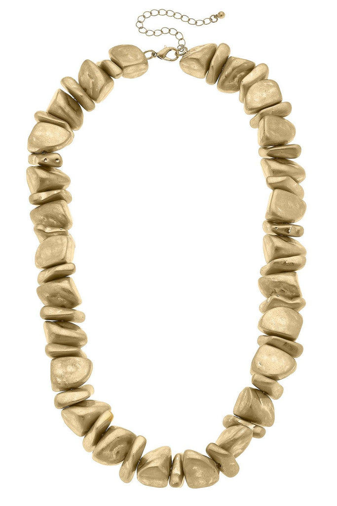 Lagos Molten Statement Necklace in Worn Gold - Canvas Style