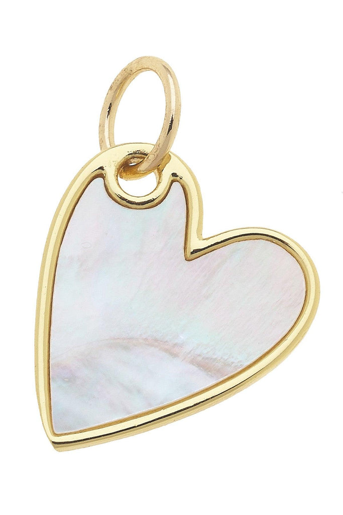 Leaning Heart Charm in Mother of Pearl - Canvas Style