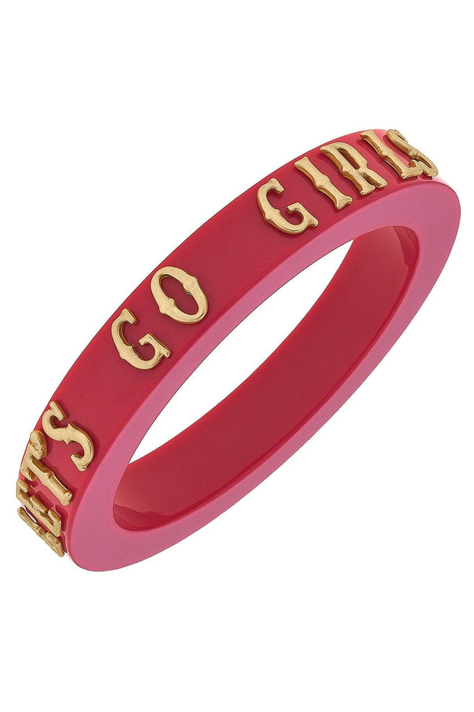 Let's Go Girls Resin Bangle in Fuchsia - Canvas Style