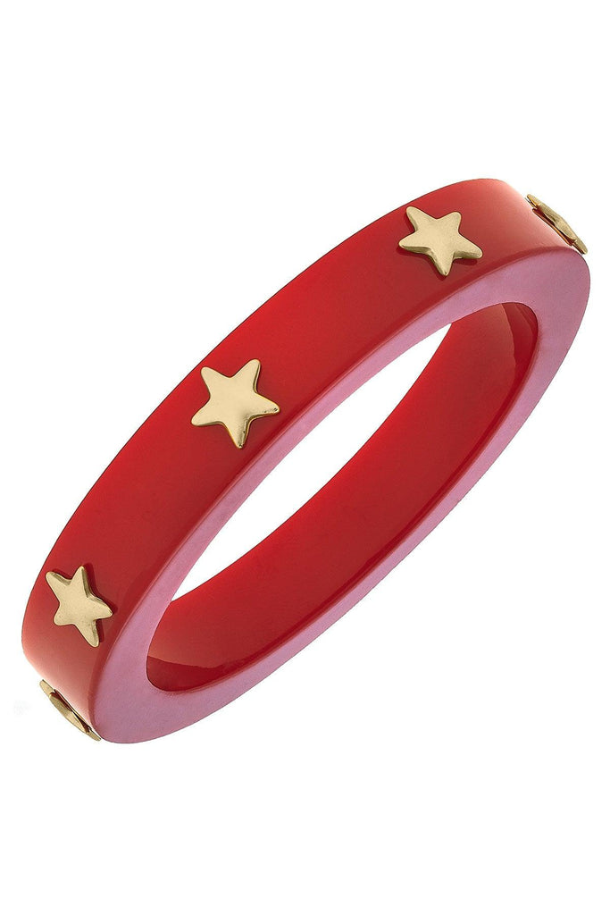 Liberty Star Resin Bangle in Red - Canvas Style