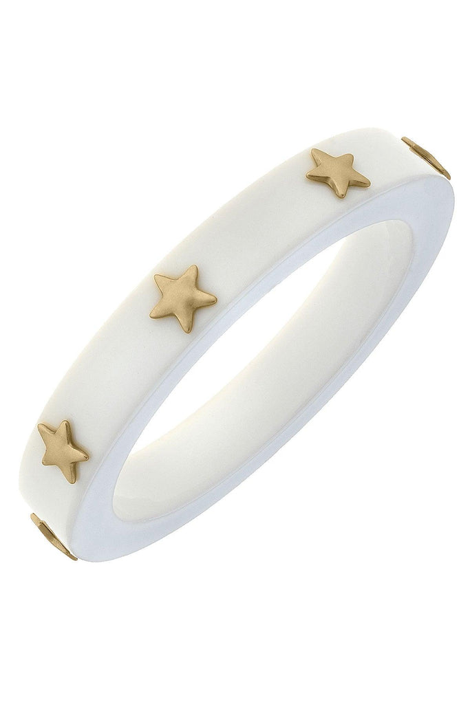 Liberty Star Resin Bangle in White - Canvas Style