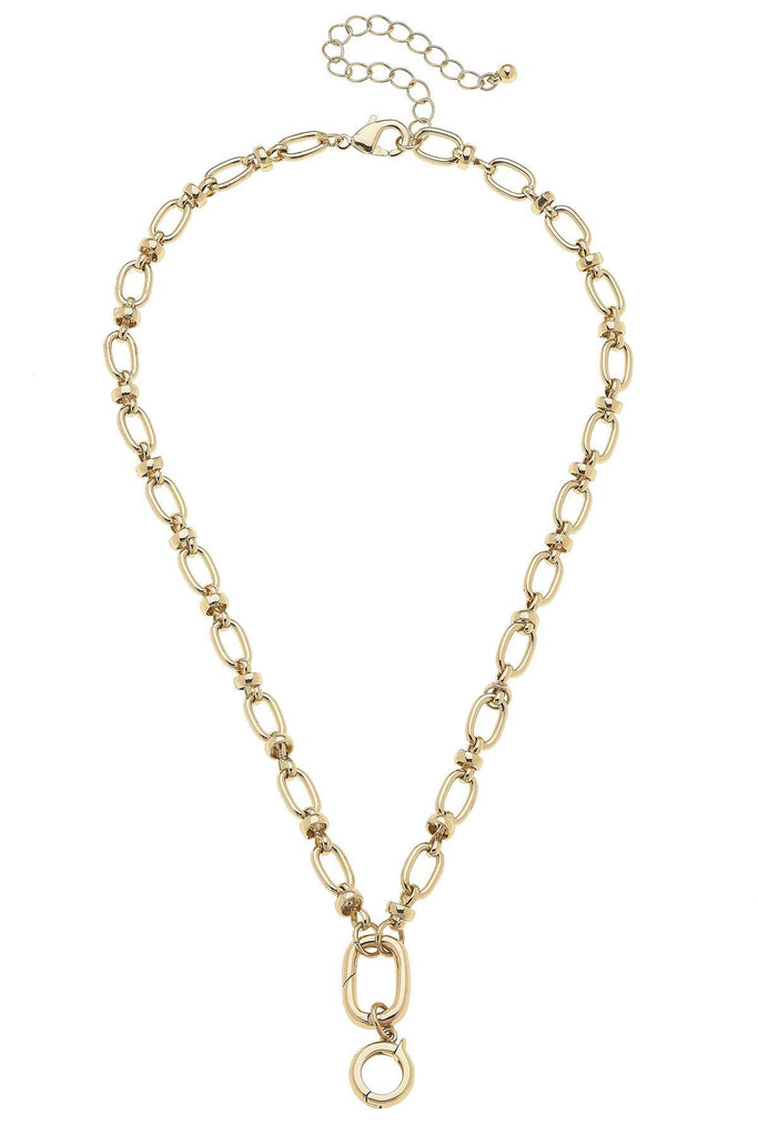 Lilah Cable Link Charm Necklace Base in Shiny Gold - Canvas Style