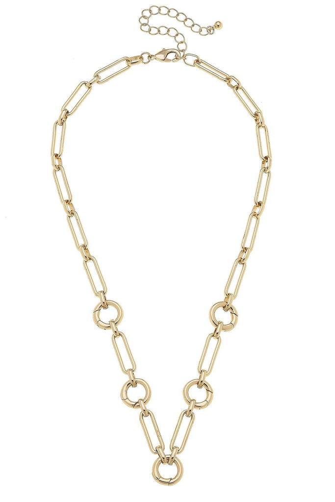 Lilah Multi-Charm Collector Necklace Base in Shiny Gold - Canvas Style