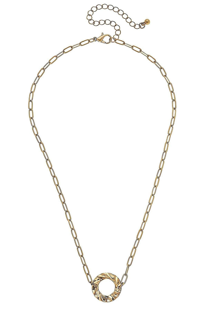 Lisbon Necklace in Worn Gold - Canvas Style