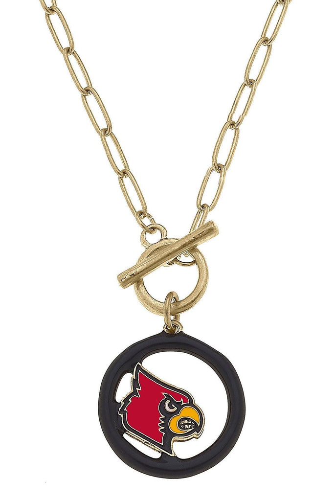 Louisville Cardinals Enamel Logo T-Bar 16" Necklace - Canvas Style