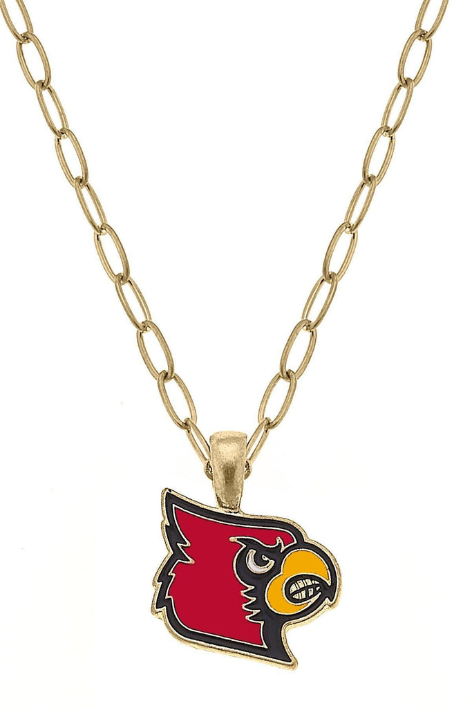 Louisville Cardinals Enamel Pendant Necklace in Red/Black - Canvas Style