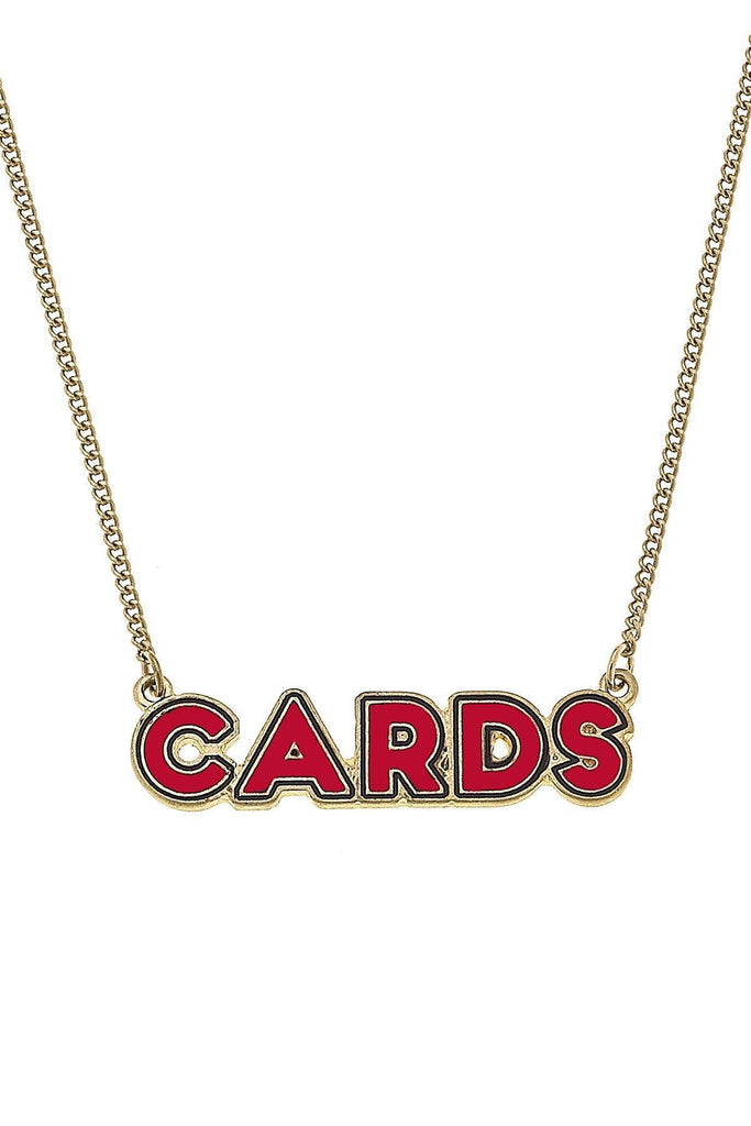 Louisville Cardinals Outline Enamel Necklace in Red - Canvas Style