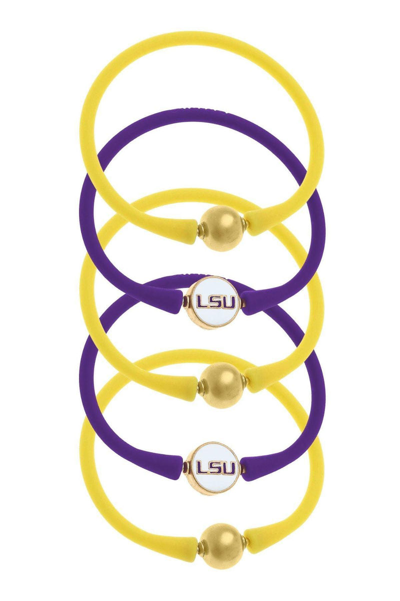 LSU Tigers 24K Gold Plated Bali Bracelet Stack (Set of 5) – Canvas Style