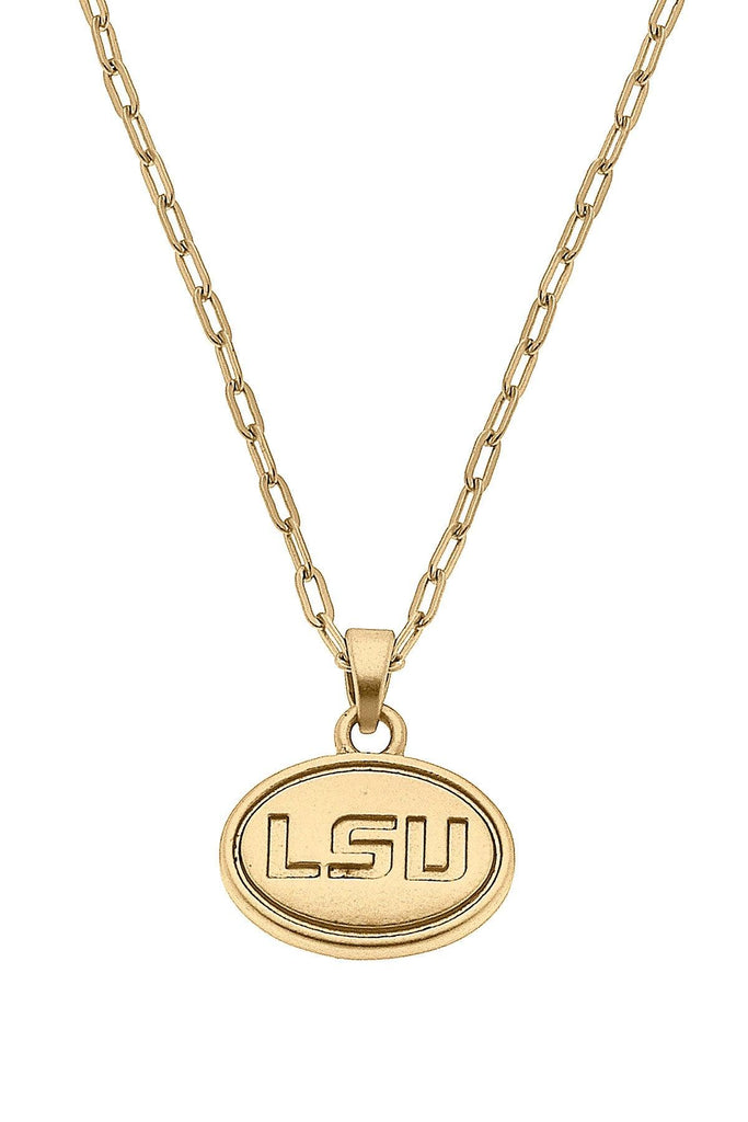 LSU Tigers 24K Gold Plated Pendant Necklace - Canvas Style