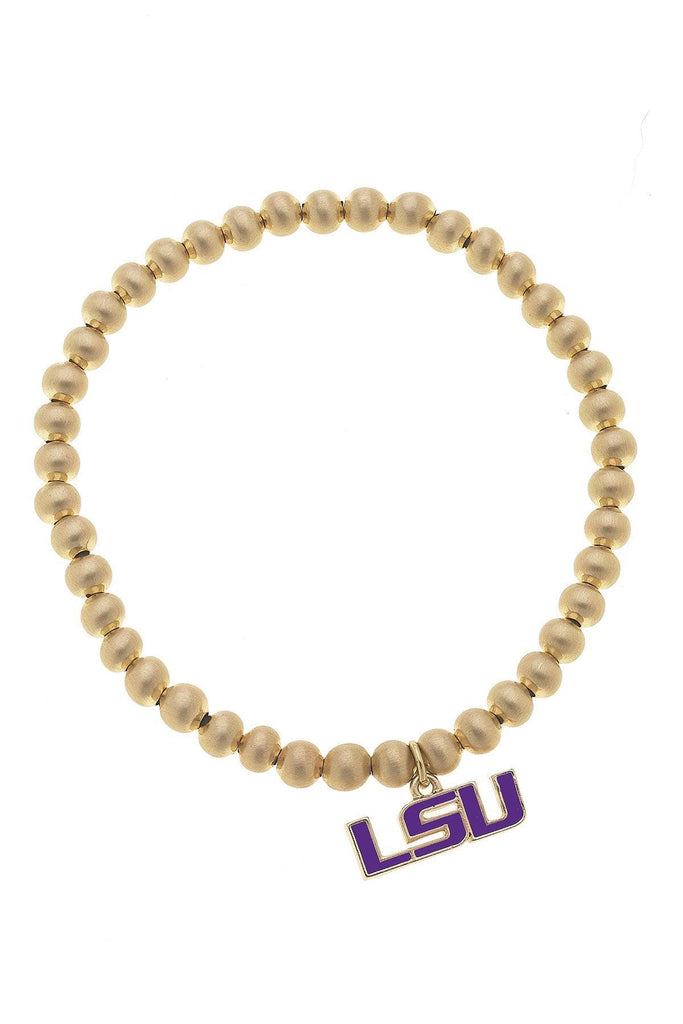 LSU Tigers Ball Bead Stretch Bracelet - Canvas Style