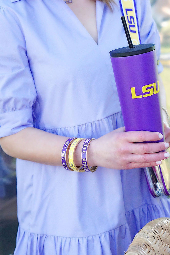 LSU Tigers Enamel Logo Hinge Bangle - Canvas Style