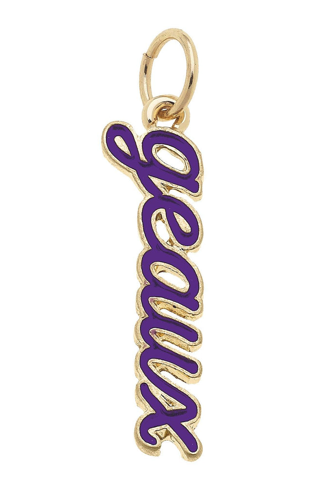 LSU Tigers Enamel Script Charm - Canvas Style