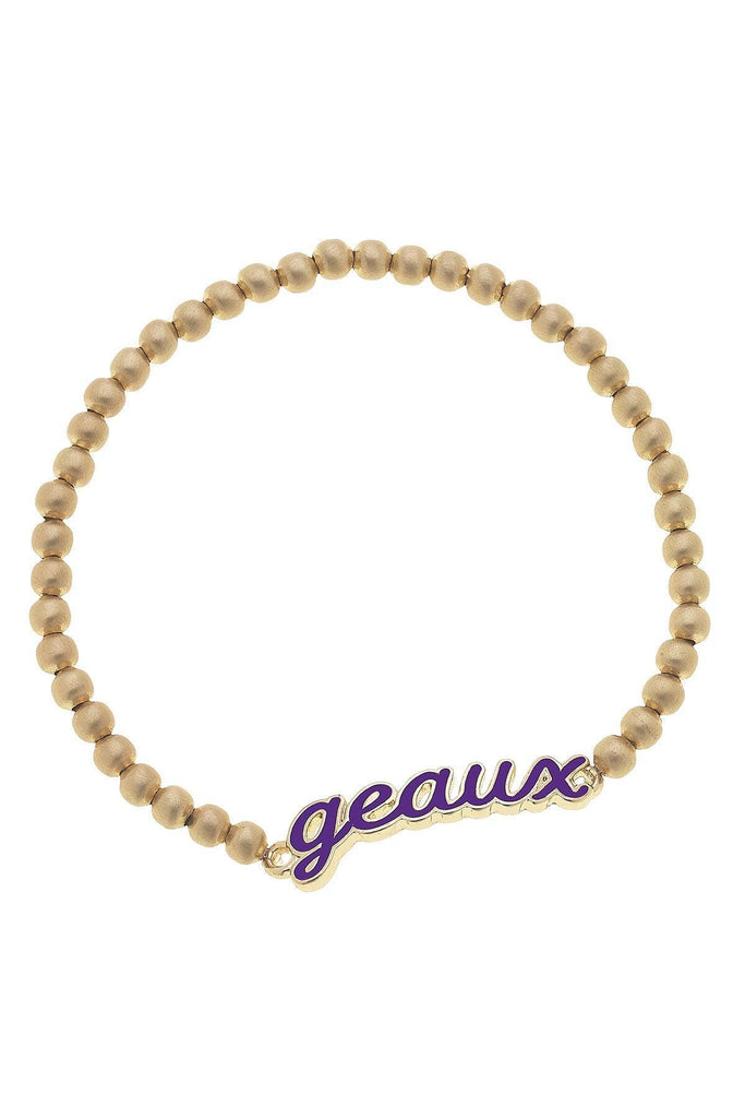 LSU Tigers Enamel Script Stretch Bracelet - Canvas Style