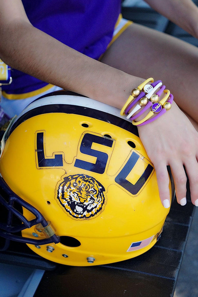 LSU Tigers Enamel Silicone Bali Bracelet - Canvas Style