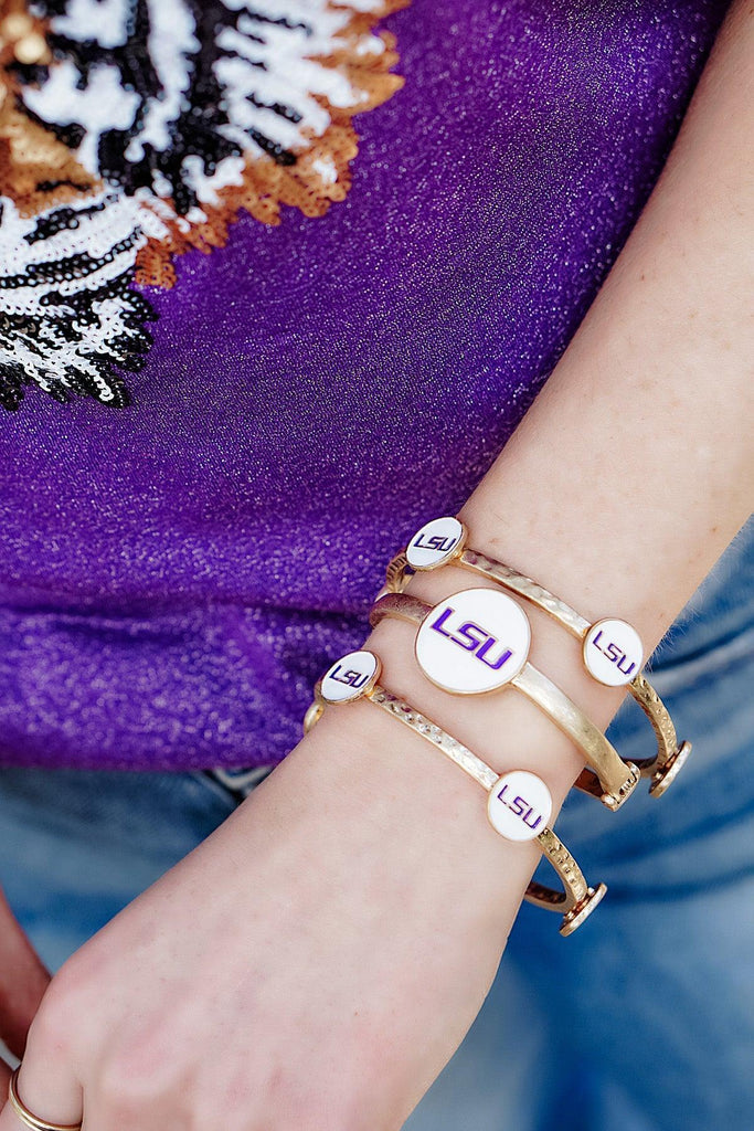 LSU Tigers Enamel Statement Hinge Bangle - FINAL SALE - Canvas Style