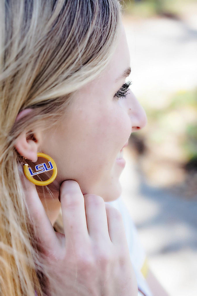 LSU Tigers Logo Enamel Earrings - Canvas Style