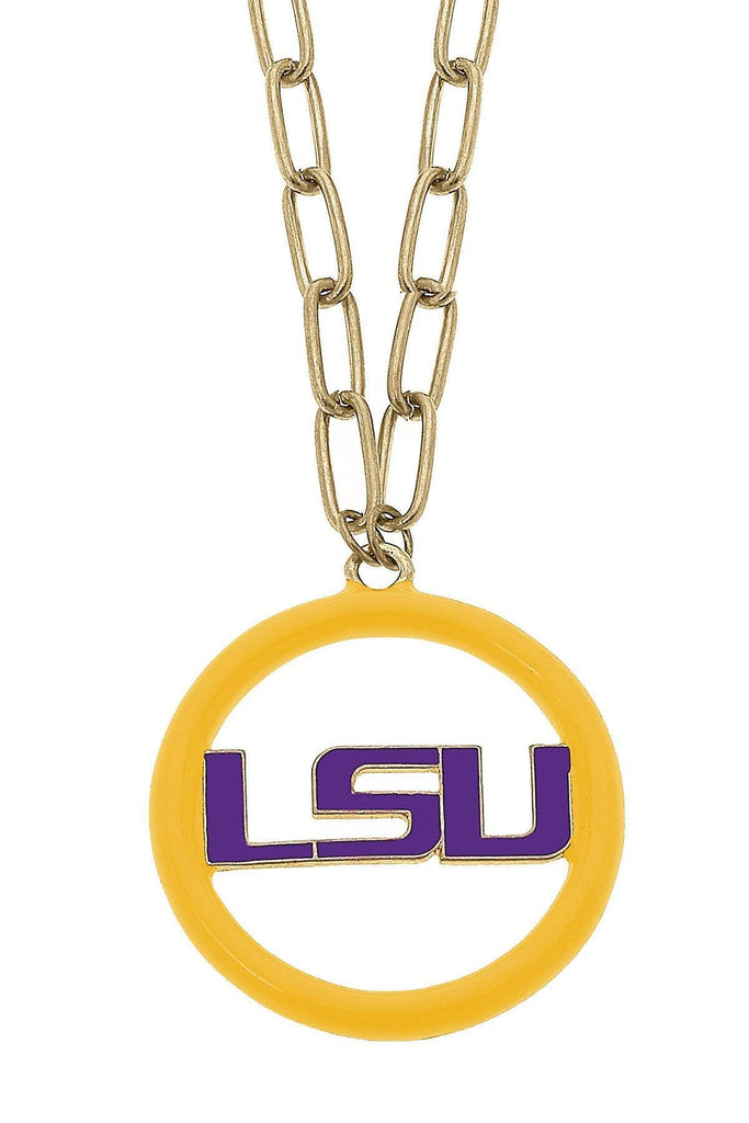 LSU Tigers Logo Enamel Medallion 32" Necklace - Canvas Style