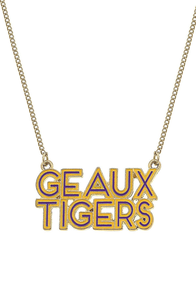 LSU Tigers Outline Enamel Necklace - Canvas Style