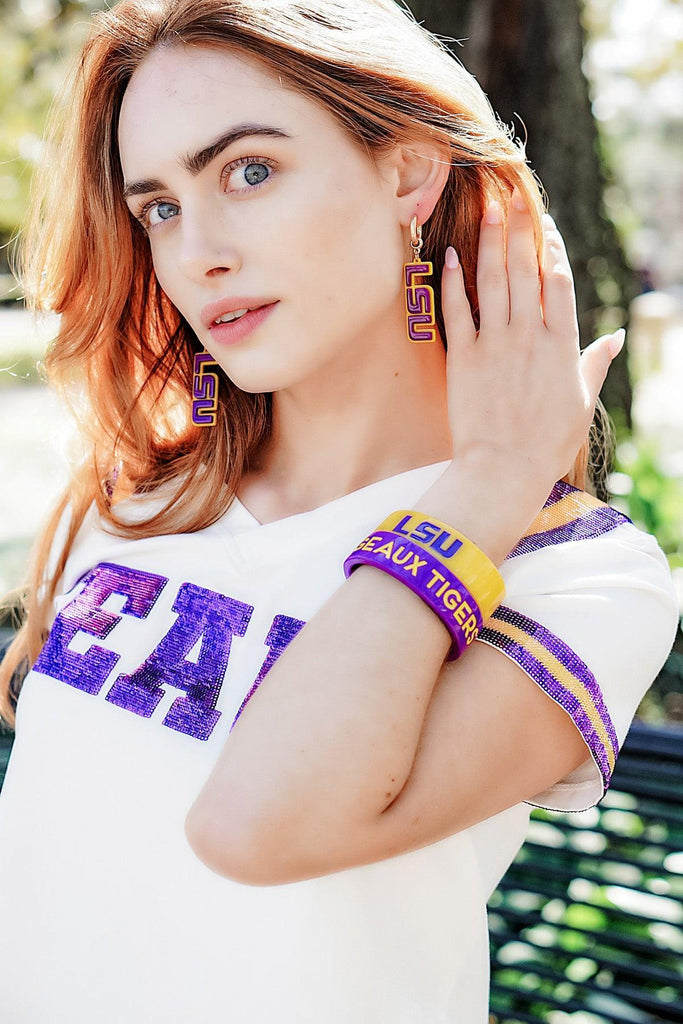 LSU Tigers Resin Cuff Bracelet - Canvas Style