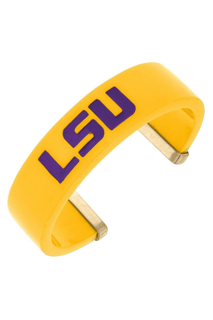 LSU Tigers Resin Logo Cuff Bracelet - Canvas Style