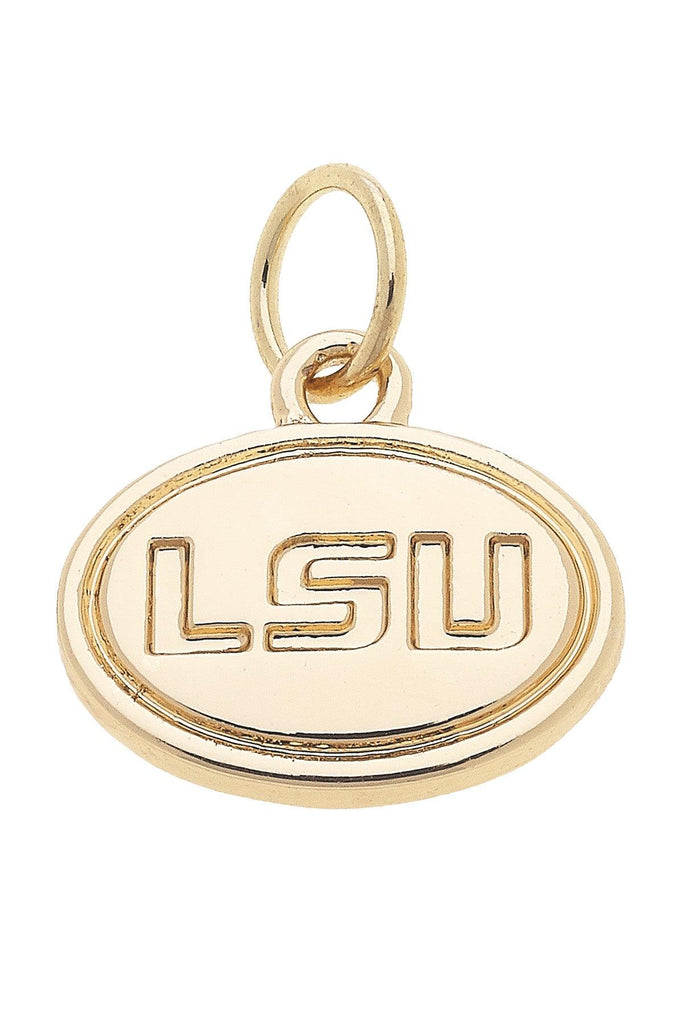 LSU Tigers Shiny Gold Logo Charm - Canvas Style