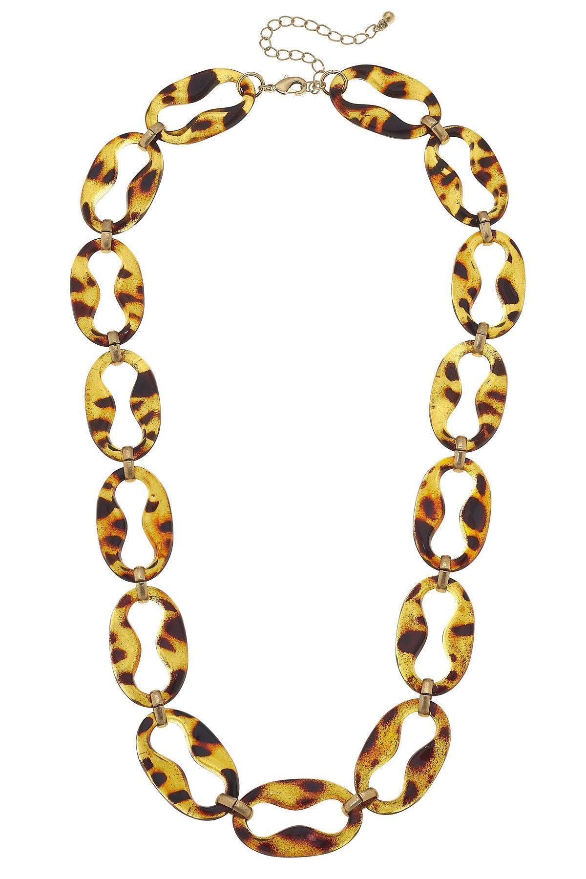 Madison Resin Mariner Chain Statement Necklace in Tortoise