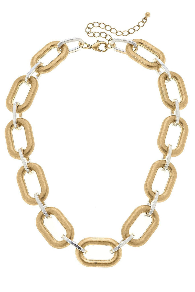 Mallory Linked Necklace in Satin Two Tone - Canvas Style