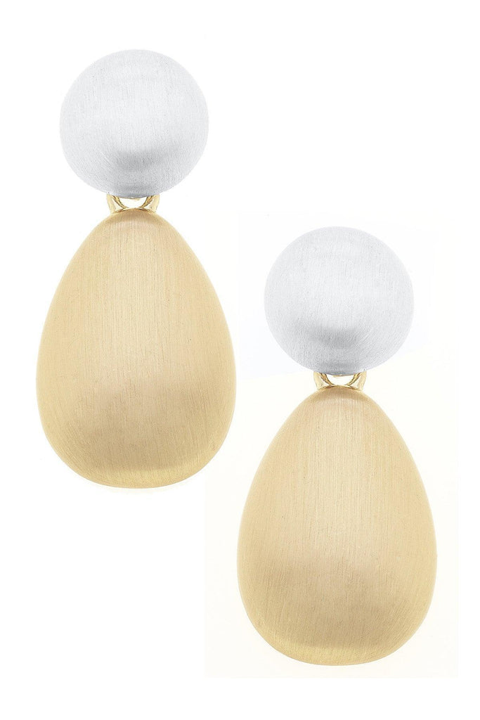 Mallory Teardrop Earrings in Satin Two Tone - Canvas Style