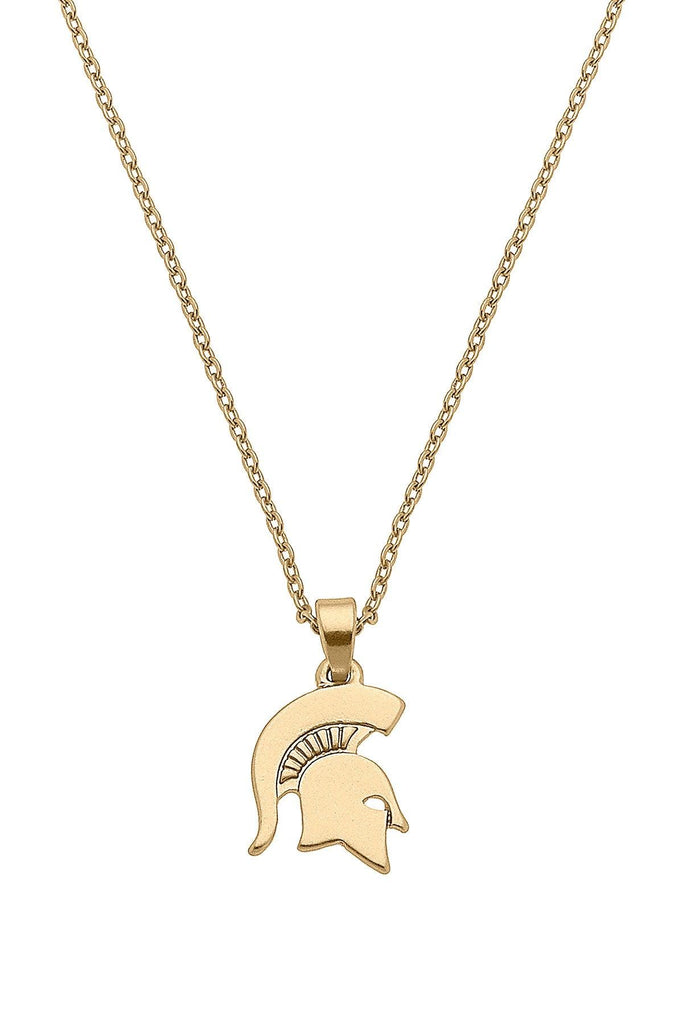 Michigan State Spartans 24K Gold Plated Pendant Necklace - Canvas Style