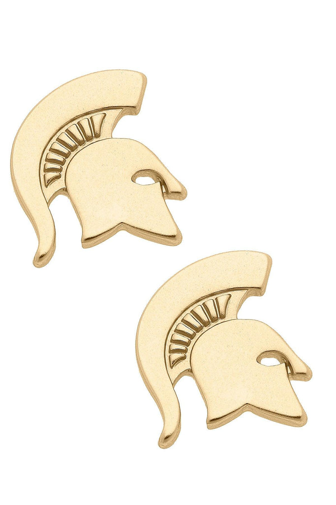 Michigan State Spartans 24K Gold Plated Stud Earrings - Canvas Style
