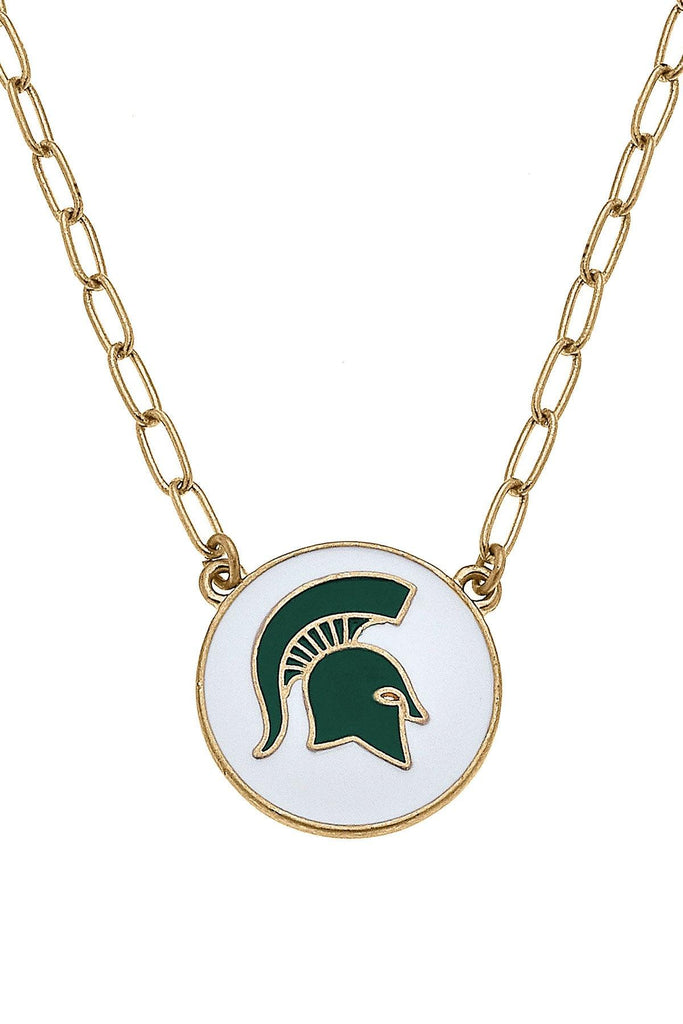 Michigan State Spartans Enamel Disc Pendant Necklace - Canvas Style