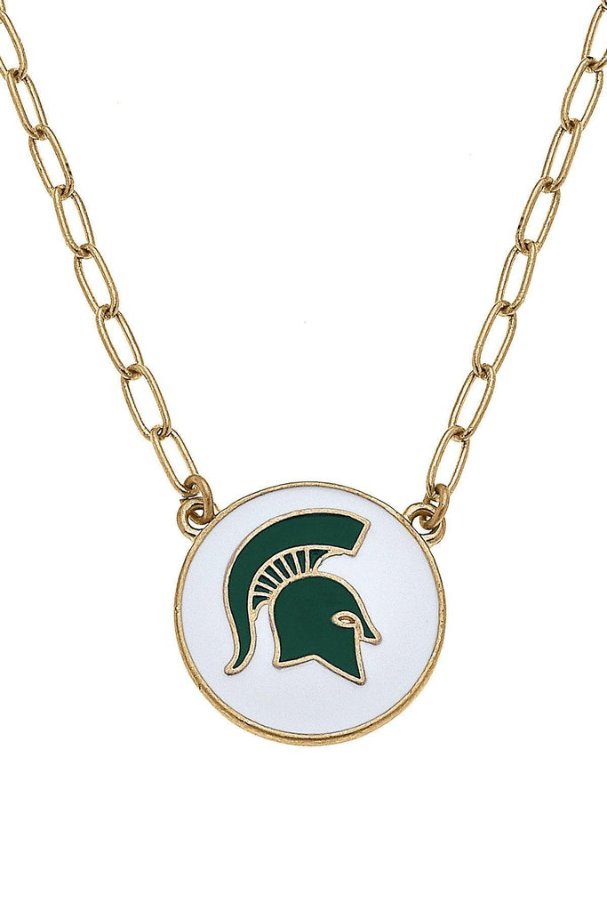 Michigan State Spartans Enamel Disc Pendant Necklace - FINAL SALE - Canvas Style