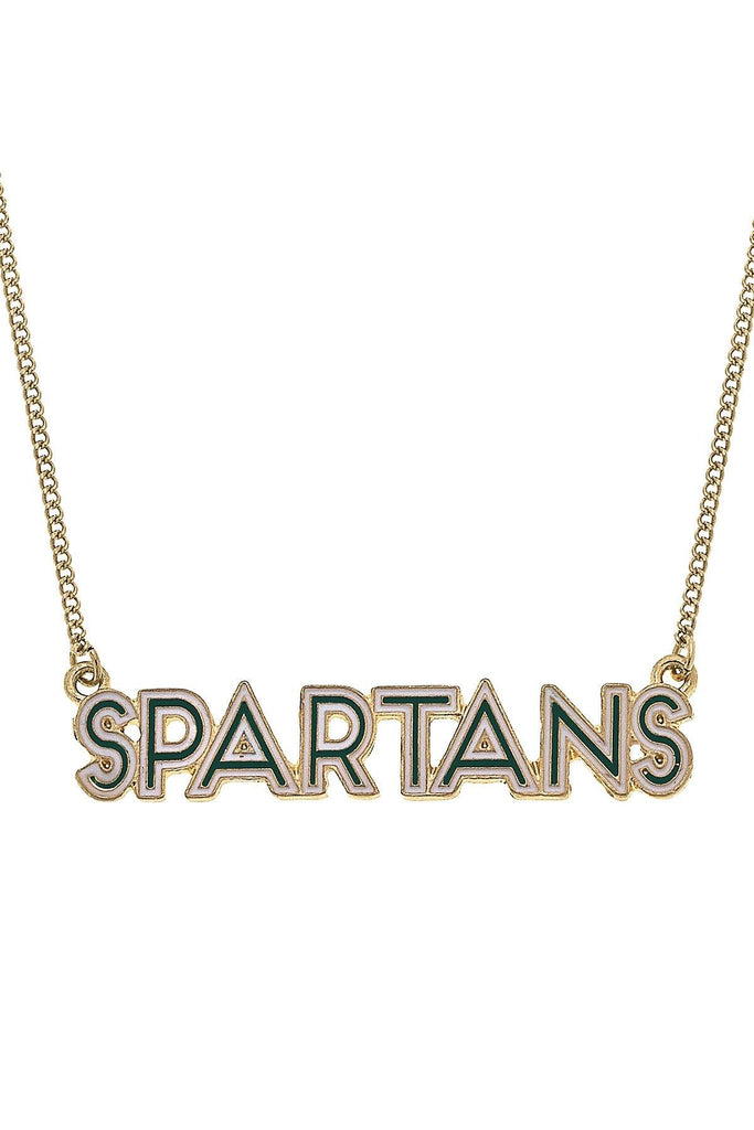 Michigan State Spartans Outline Enamel Necklace - Canvas Style