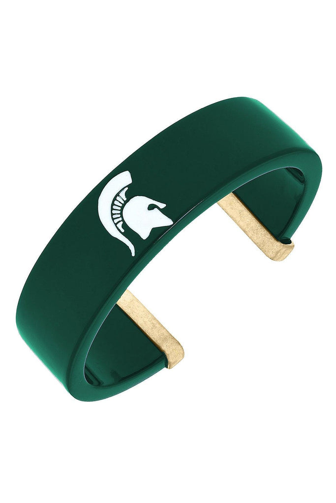 Michigan State Spartans Resin Logo Cuff Bracelet - Canvas Style