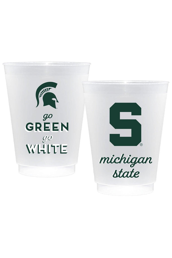 Michigan State Spartans Shatterproof Frost Flex Plastic Cups (Set of 10) - Canvas Style