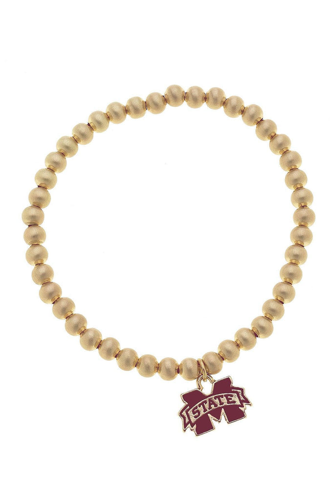 Mississippi State Bulldogs Ball Bead Stretch Bracelet - Canvas Style