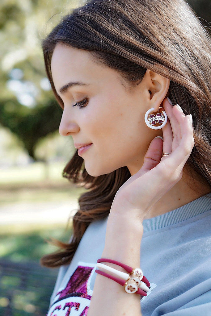 Mississippi State Bulldogs Enamel Logo Earrings - Canvas Style