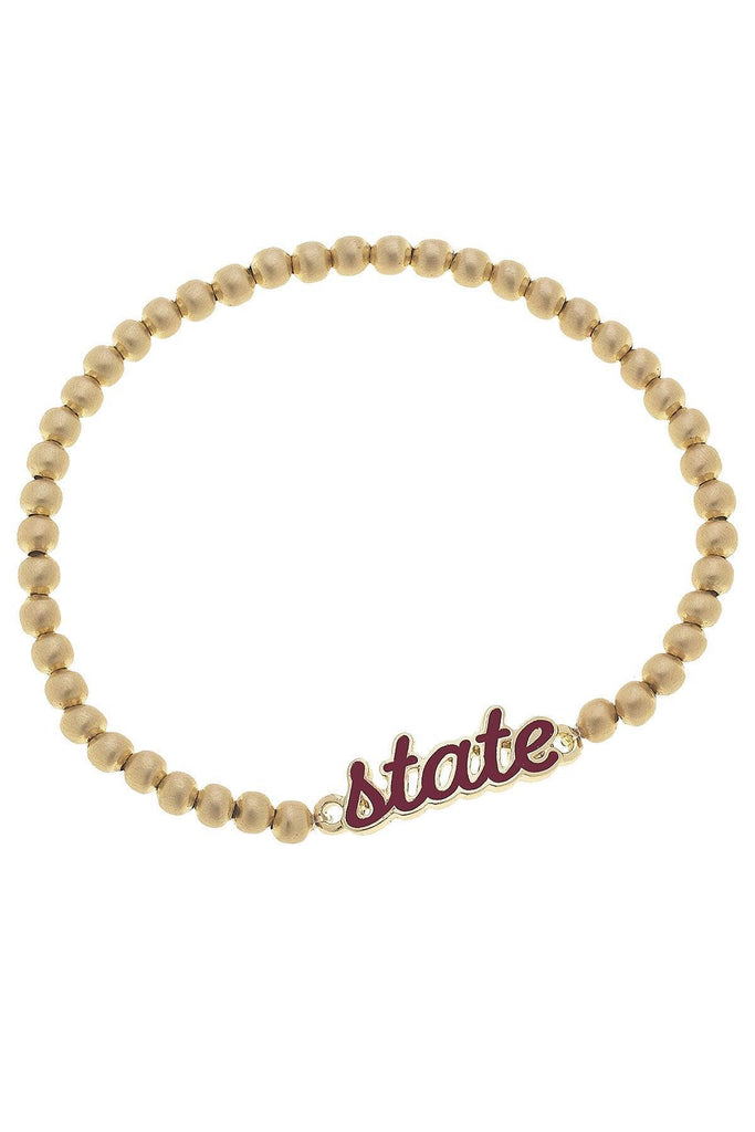 Mississippi State Bulldogs Enamel Script Stretch Bracelet - Canvas Style