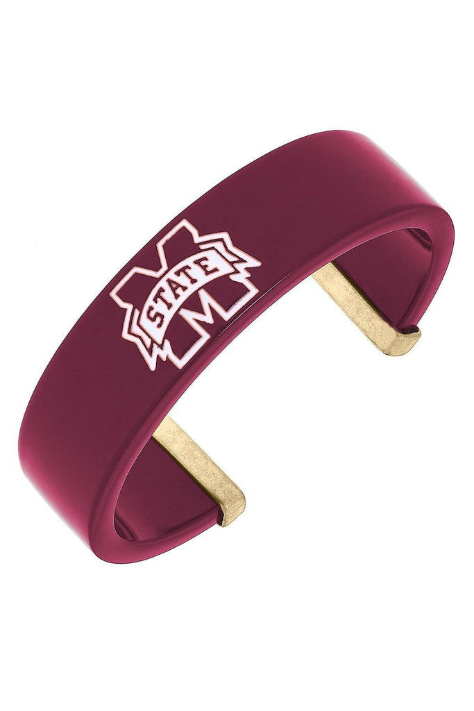 Mississippi State Bulldogs Resin Logo Cuff Bracelet - Canvas Style