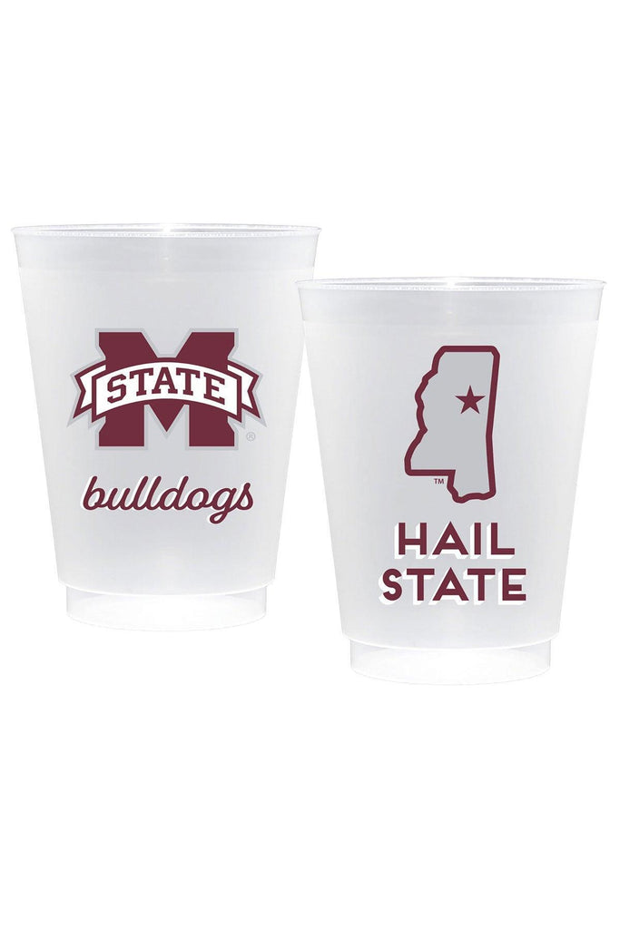 Mississippi State Bulldogs Shatterproof Frost Flex Plastic Cups (Set of 10) - Canvas Style