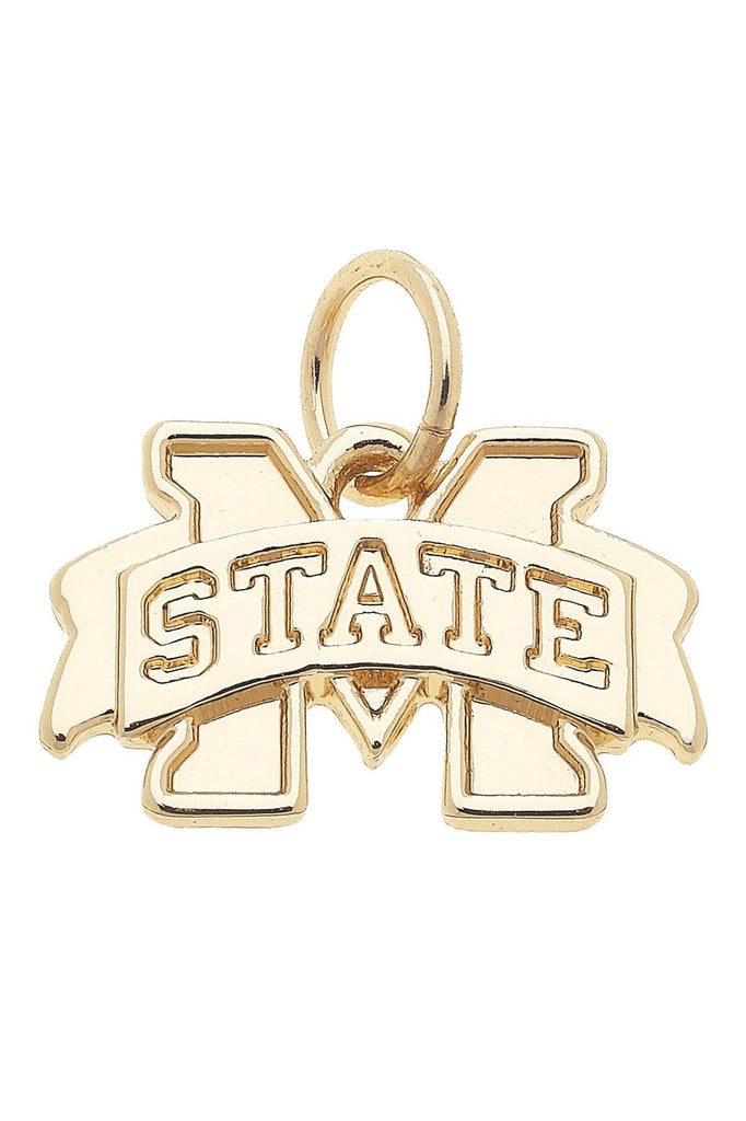 Mississippi State Bulldogs Shiny Gold Logo Charm - Canvas Style