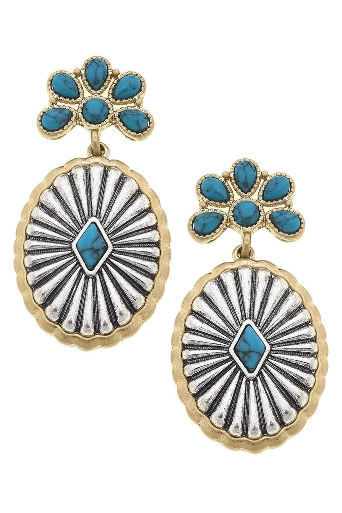 Monica Turquoise Drop Statement Earrings - Canvas Style