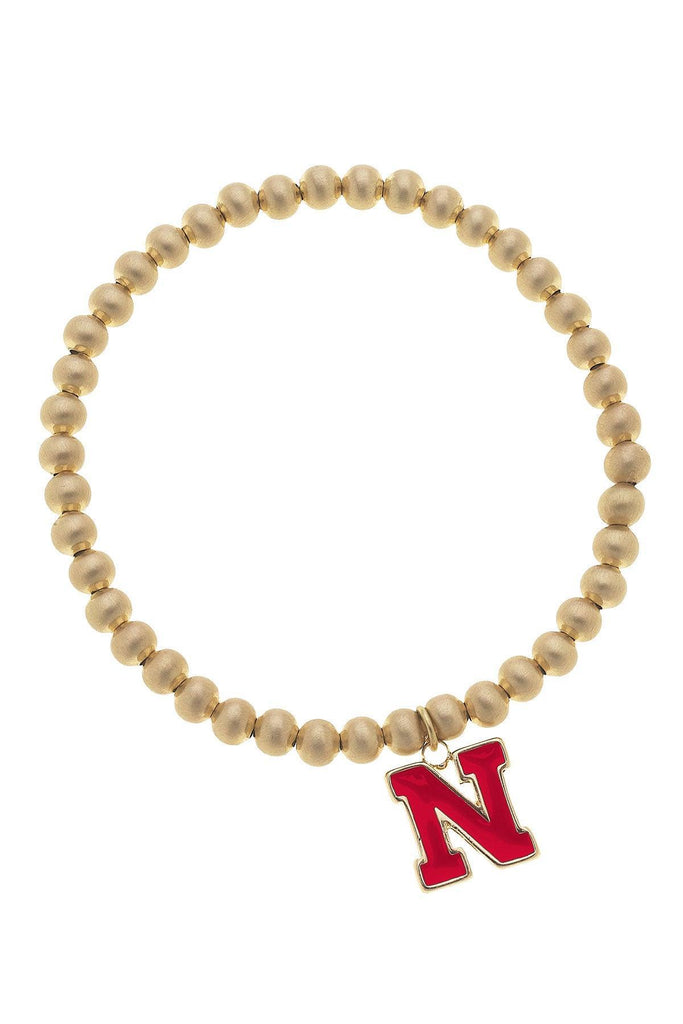 Nebraska Cornhuskers Ball Bead Stretch Bracelet - Canvas Style