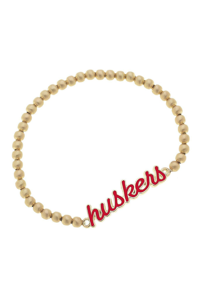 Nebraska Cornhuskers Enamel Script Stretch Bracelet - Canvas Style