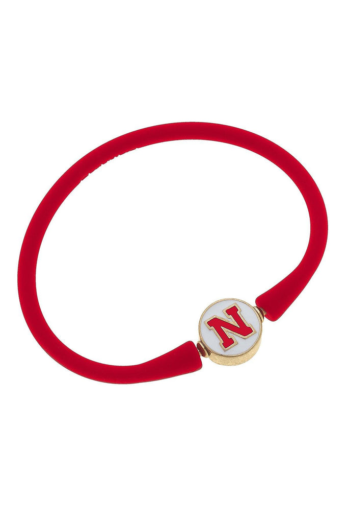 Nebraska Cornhuskers Enamel Silicone Bali Bracelet in Red - Canvas Style