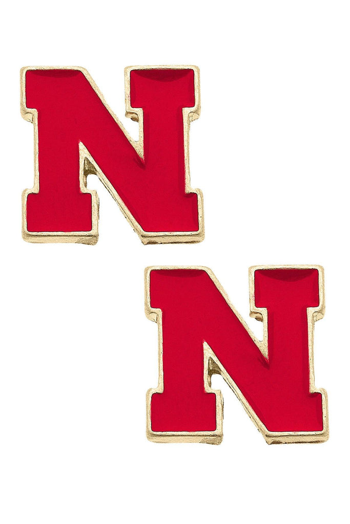 Nebraska Cornhuskers Enamel Stud Earrings - Canvas Style