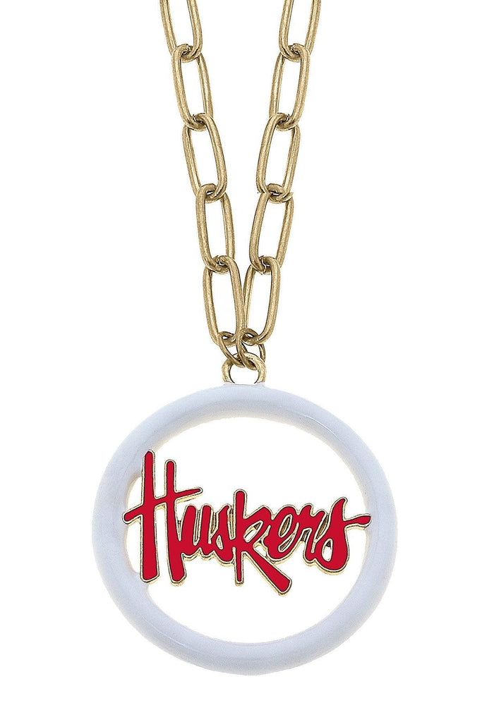 Nebraska Cornhuskers Logo Enamel Medallion 32" Necklace - Canvas Style