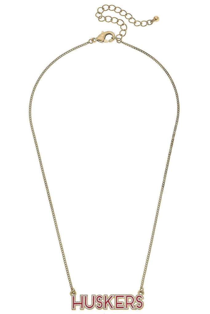 Nebraska Cornhuskers Outline Enamel Necklace - Canvas Style