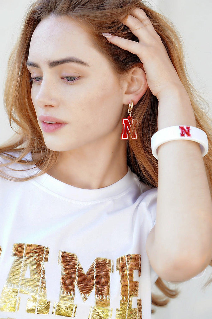 Nebraska Cornhuskers Resin Logo Cuff Bracelet - Canvas Style